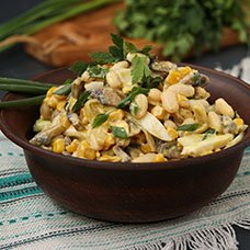 Салат с фасолью и грибами: рецепты