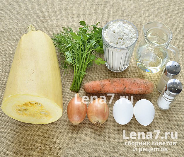 Ингредиенты для приготовления оладий из кабачков