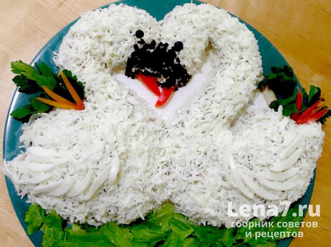 Свадебный салат «Белые лебеди»