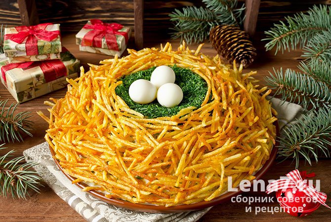 Салат «Ласточкино гнездо» со свежим огурцом и пекинской капустой