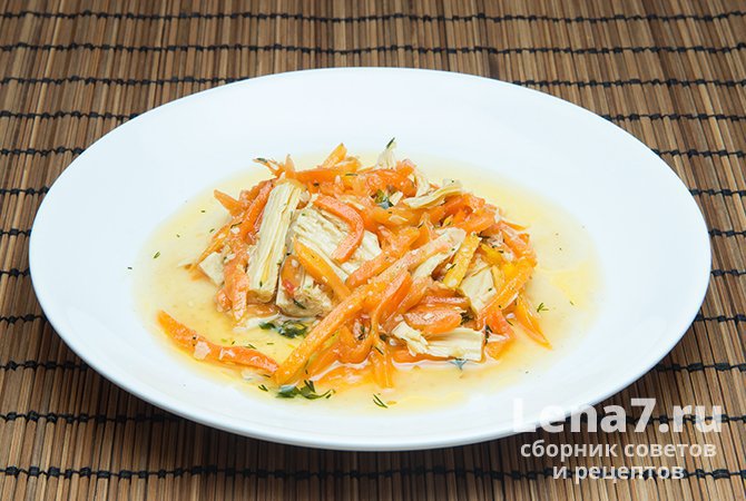 Салат из соевой спаржи с морковью по-корейски