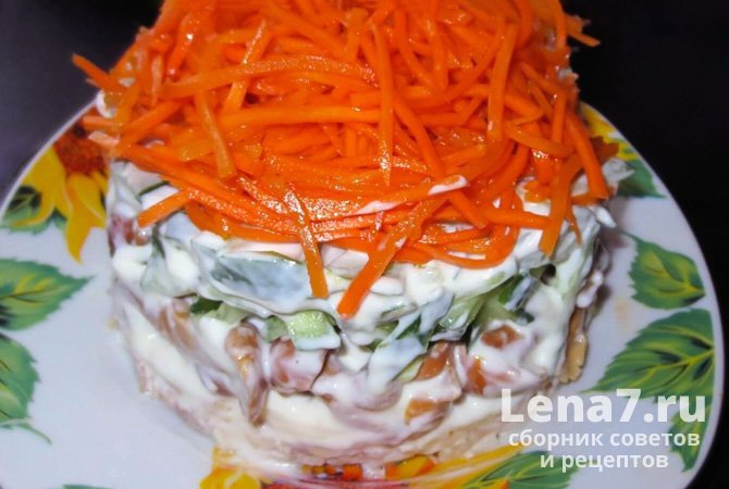 салат с опятами маринованными с морковью и луком и | Дзен