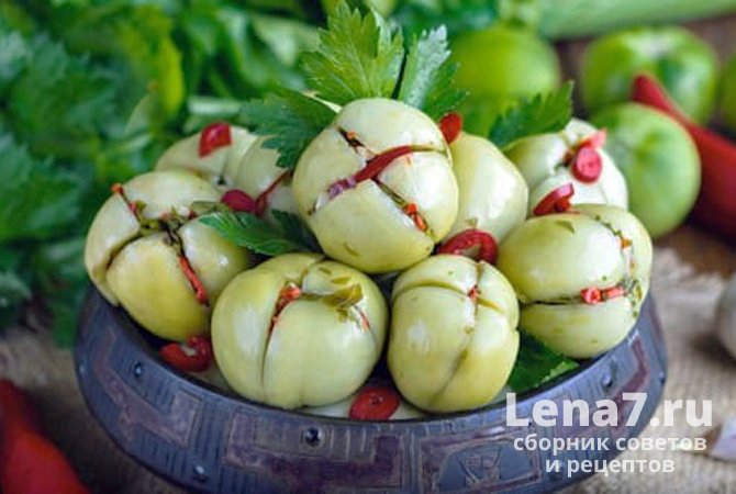 Фаршированные зеленые помидоры по-грузински