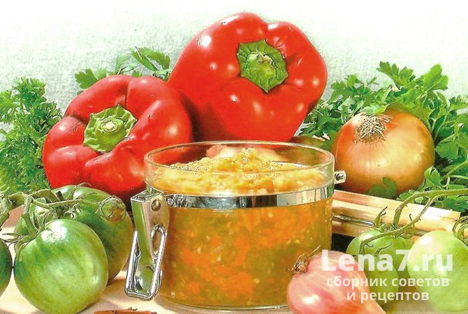 Икра из зеленых помидоров и болгарского перца